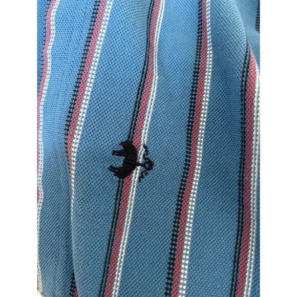 Brooks Brothers Cotton Henley Long Sleeve Blue with Red White Stripes Size Large - Picture 2 of 6